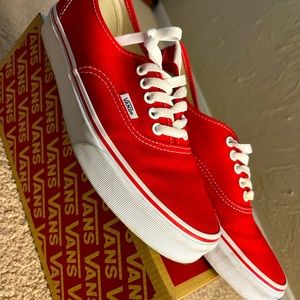 Red Vans. Size 8.5 mens. Worn twice.